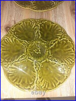 Vintage Gien Set of 6 Oyster Plates French Faience Majolica