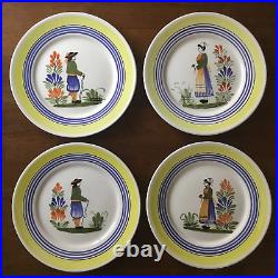 Vintage Hand Painted France Henriot Quimper Faience Pottery 11 Dinner Plates 4