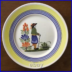 Vintage Hand Painted France Henriot Quimper Faience Pottery 11 Dinner Plates 4