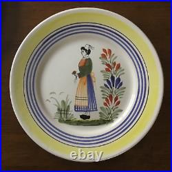 Vintage Hand Painted France Henriot Quimper Faience Pottery 11 Dinner Plates 4