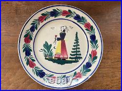 Vintage Henriot Quimper France Faience Pottery Breton Man Woman Plates 8