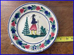 Vintage Henriot Quimper France Faience Pottery Breton Man Woman Plates 8