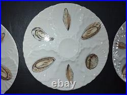 Vintage L'hirondelle Set of 6 Oyster Plates French Faience Majolica