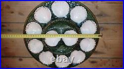 Vintage LONGCHAMP Oyster Plates Basketwave Terre de Fer French Faience Majolica