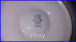 Vintage LONGCHAMP Set 6 Oyster Plates Basketwave White French Faience Majolica