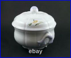 Vintage Longchamp Perouges French Faience Soup Tureen Bird & Flower Apple Finial