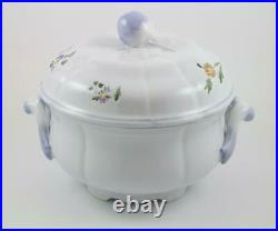 Vintage Longchamp Perouges French Faience Soup Tureen Bird & Flower Apple Finial