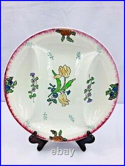 Vintage Longwy French Faience Marseille Pattern Asparagus Plates 4 Pc Set 10.75