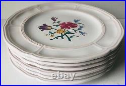 Vintage Motton De Gien Hand-painted French Faience Dinnerware-30 Pieces