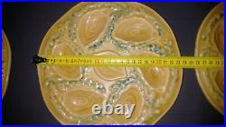 Vintage ORFINOX Set 6 Oyster Plates Yellow French Faience Majolica