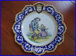 Vintage One Plate French Faience Henriot Quimper Childreen Breton