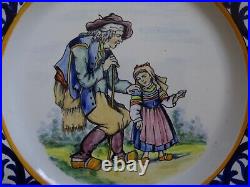 Vintage One Plate French Faience Henriot Quimper Childreen Breton