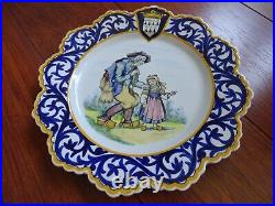 Vintage One Plate French Faience Henriot Quimper Childreen Breton