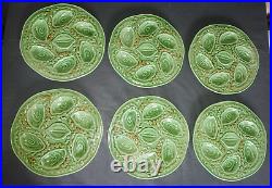 Vintage Orfinox Set of 6 Oyster Plates French Faience Majolica