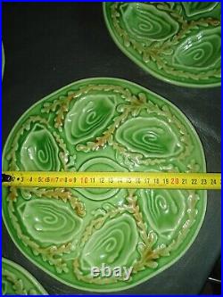 Vintage Orfinox Set of 6 Oyster Plates French Faience Majolica