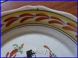 Vintage Plate French Faience Quimper 19 Th Century