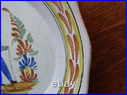 Vintage Plate French Faience Quimper 19 Th Century