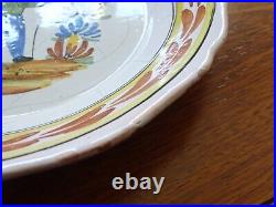 Vintage Plate French Faience Quimper 19 Th Century