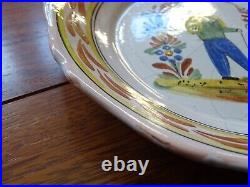 Vintage Plate French Faience Quimper 19 Th Century