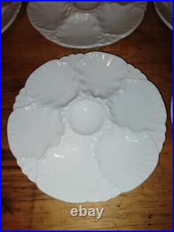 Vintage Porcelaine de Baudour Set of 6 Oyster Plates French Faience Majolica