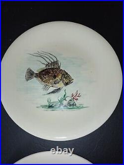 Vintage Proceram Aubagne en Provence Set of 6 fish Plates French Faience