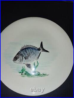 Vintage Proceram Aubagne en Provence Set of 6 fish Plates French Faience