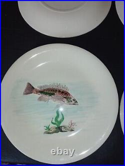 Vintage Proceram Aubagne en Provence Set of 6 fish Plates French Faience