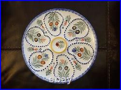 Vintage Quimper French Faience Oyster Plate Signed