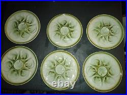 Vintage Saint Amand Set of 6 Oyster Plates French Faience Majolica