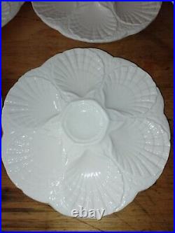 Vintage Sarreguemines Set of 6 Oyster White Plates French Faience Majolica