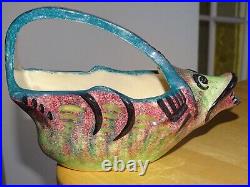 Vintage Sauce Boat French Faience Quimper Fouillen