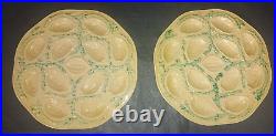 Vintage Set of 2 Orfinox Oyster serving platters French Faience Majolica