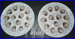 Vintage Set of 2 Saint Amand Oyster serving platters French Faience Majolica