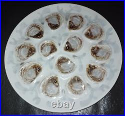 Vintage Set of 2 Saint Amand Oyster serving platters French Faience Majolica