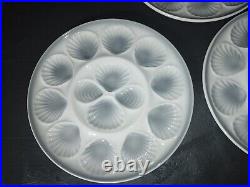Vintage Set of 3Oyster serving platters Moulin des Loups French Faience Majolica