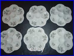 Vintage Set of 6 Oyster plates KG Luneville French Faience Porcelaine