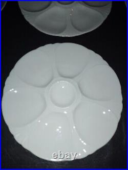 Vintage Set of 6 Oyster plates Limoges French Faience Porcelaine