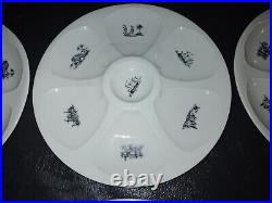 Vintage Set of 6 Oyster plates Limoges GOA French Faience Porcelaine