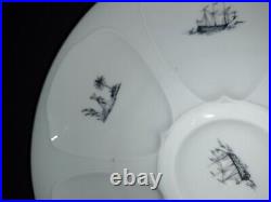 Vintage Set of 6 Oyster plates Limoges GOA French Faience Porcelaine