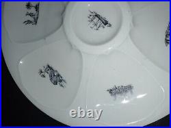 Vintage Set of 6 Oyster plates Limoges GOA French Faience Porcelaine