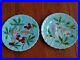 Vintage-Two-Dessert-Plate-French-Faience-Majolica-Sarreguemines-Bird-01-bes