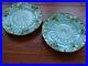 Vintage-Two-Dessert-Plates-Pedestal-French-Faience-Majolica-Sarreguemines-01-exn
