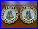 Vintage-Two-Plates-French-Faience-Henriot-Quimper-Dancing-And-Musicians-Breton-01-iyw