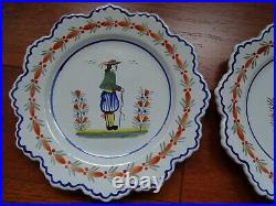 Vintage Two Plates French Henriot Quimper Couple Breton