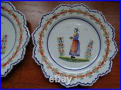 Vintage Two Plates French Henriot Quimper Couple Breton