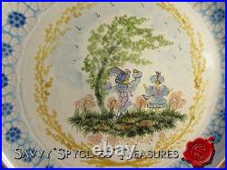 Vintage Vallauris French Faience Piece Unique Pottery Plate with Dancing Figures