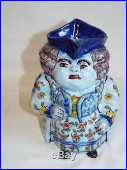 Vintage or antique French Desvres faience Toby Jug