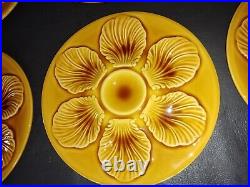 Vintage proceram Set of 6 Oyster Plates French Faience Majolica