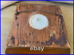 Wooden Frame Antique French Medallion Sarreguemines Faience Placque Old HELP
